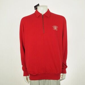 New Polo Sport Ralph Lauren Crest Heraldic Shield Sweater Mens Large Red RL Vtg